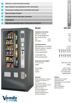 MAQUINA VENDING PARA SNACK Y BEBIDAS FRIAS VENDO VDI585 COMBI - 5